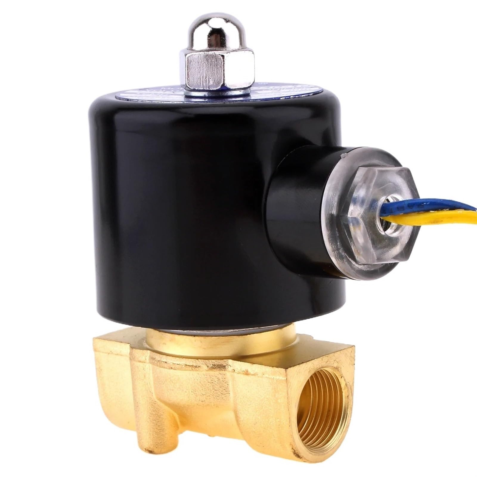 Solenoid Valve DC 12V 3/8'' NPT N/C Brass Normally Closed Electric Valve for Water Oil Air Diesel-Gas Fuels(24V)