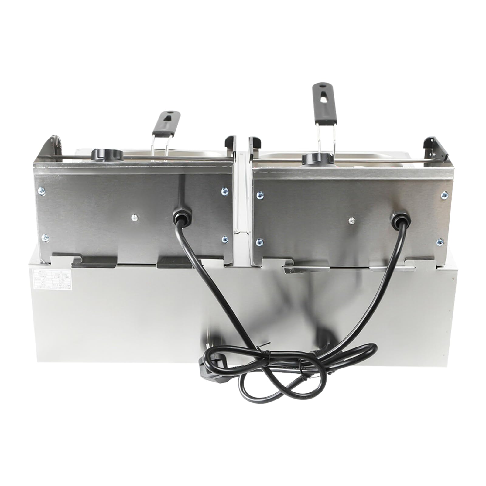 Friggitrice elettrica professionale, 11 l, friggitrice elettrica con doppio serbatoio con cestello per friggitrice, coperchio, riscaldamento rapido per uso commerciale