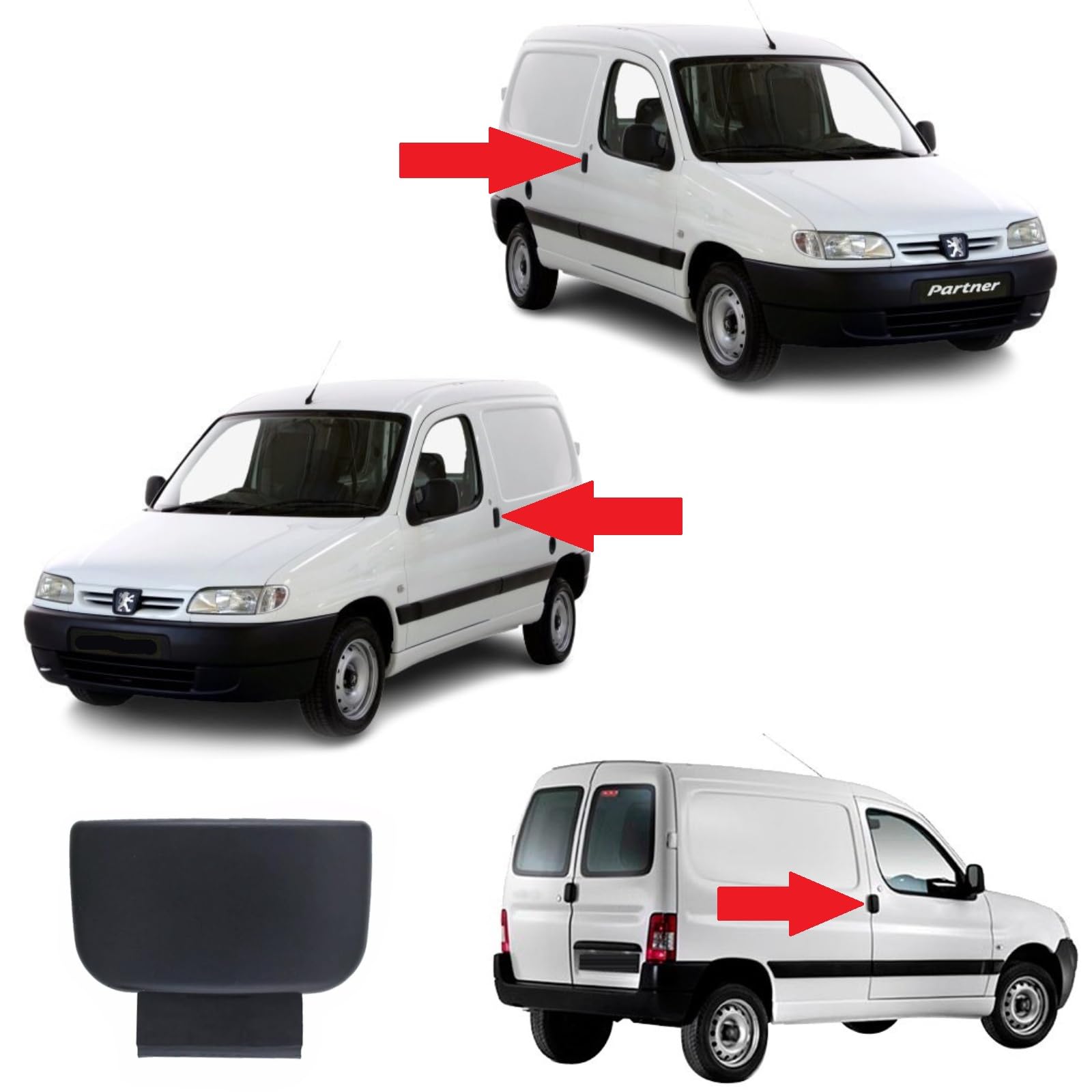 Poignée Extérieure Pour Citroën Berlingo, Saxo, ZX, Peugeot Partner, 106 (1996-2008) - Réf. 9101.J5 | Porte Avant Ou Arrière, Noir | Remplacement Facile