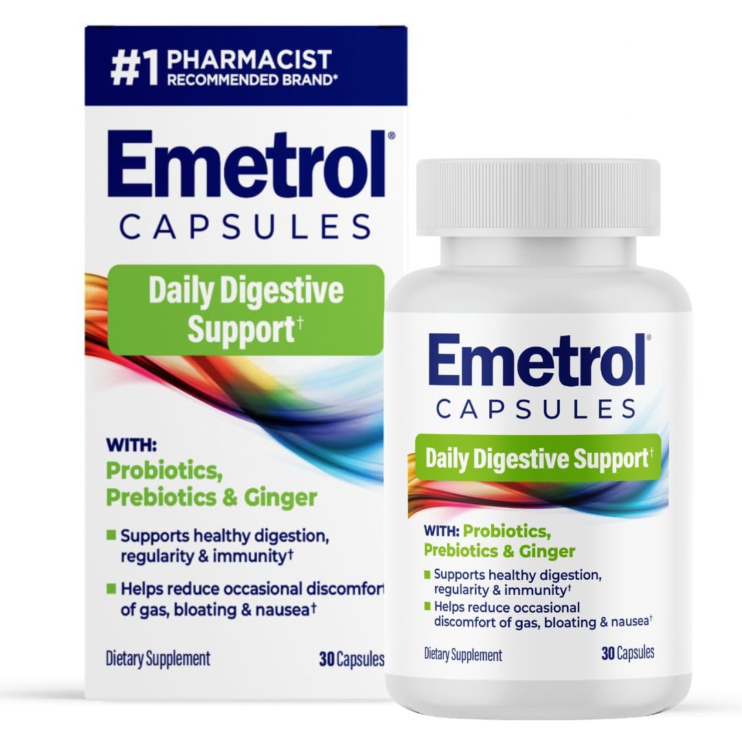 Emetrol Daily Digestive Support Capsules, 30 Ct