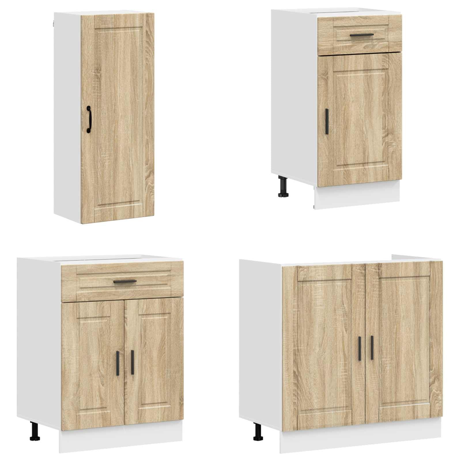 Hothingwell - Unidad de cocina (8 unidades) | Patas ajustables, armarios espaciosos, montaje en pared incluido, fácil mantenimiento