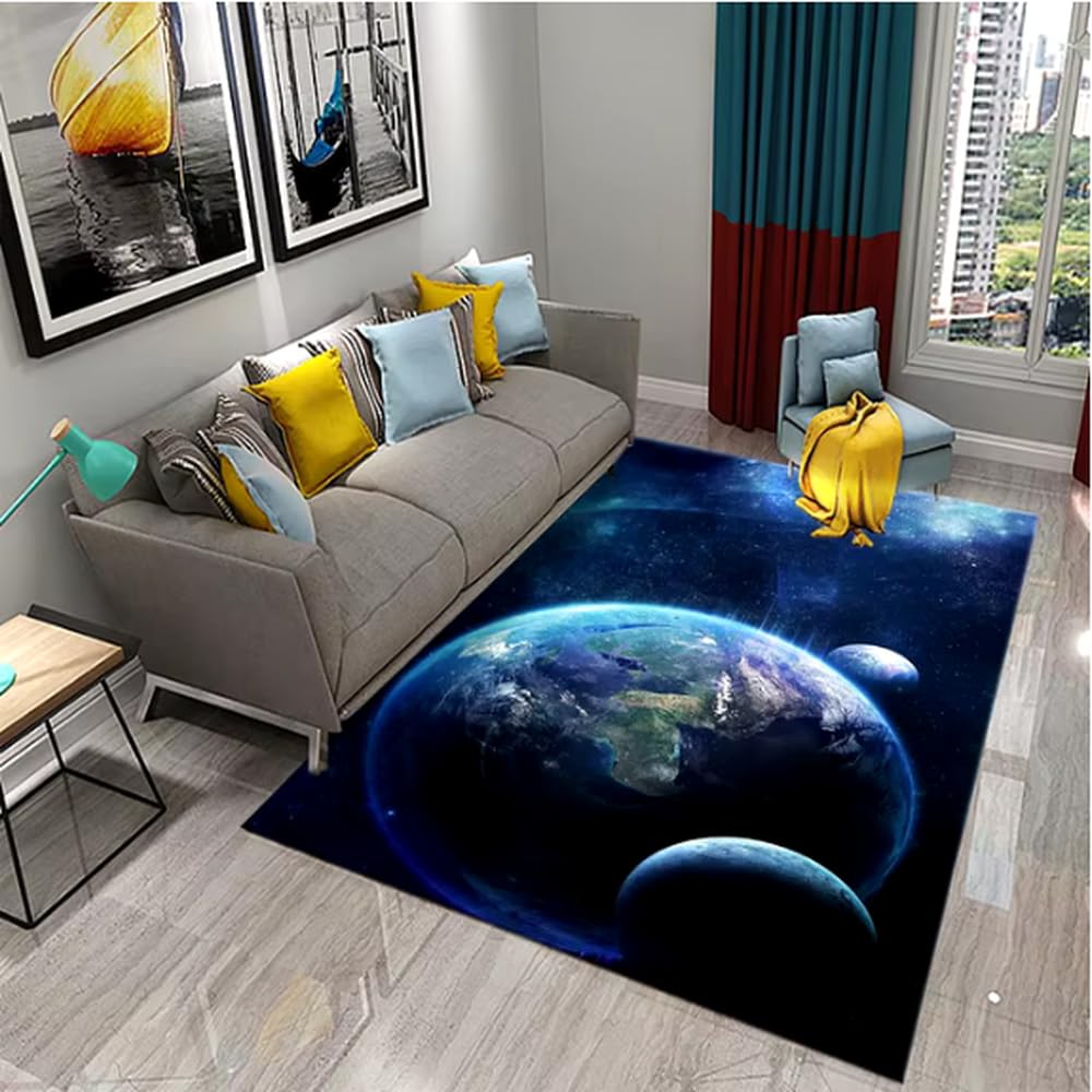 Tapis 3D salon et canapé : revêtement de sol antidérapant lavable pour un intérieur moderne