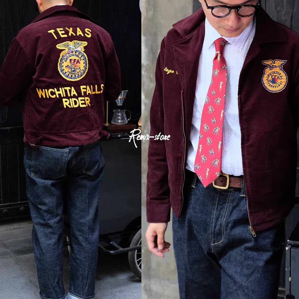 オールドファン アメリカン 復刻 FFA 刺繍コーデュロイ バーンジャケット ☆オールドファン アメリカン 復刻 FFA 刺繍コーデュロイ バーン