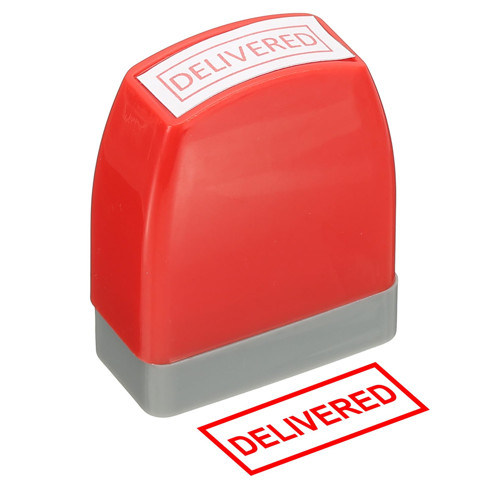 PATIKIL Delivered Notice Stamp Self Inking, Red Ink Office Pre Inked Message Stamp for Business, Red — image 1