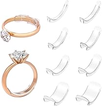 Lot de 8 ajusteurs de taille de bague transparents invisibles pour bagues lâches - Réducteur de taille de bague invisible - Convient pour les femmes et les hommes, Breiter, Plastique, plastique.