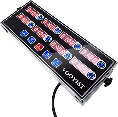 Miniatura 2 de YOOYIST Temporizador de cocina comercial de 8 canales Pro LED digital para restaurante chef mantiene el seguimiento del tiempo de acero inoxidable
