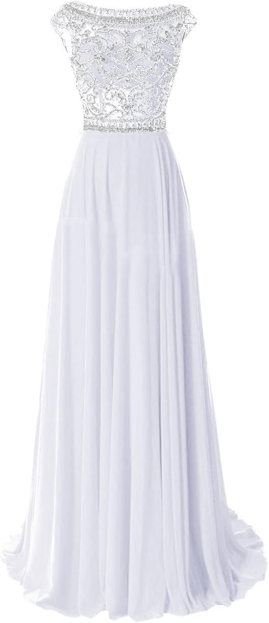 Tidetell® Elegant Floor Length Bridesmaid Cap Sleeve Prom Evening Dresses