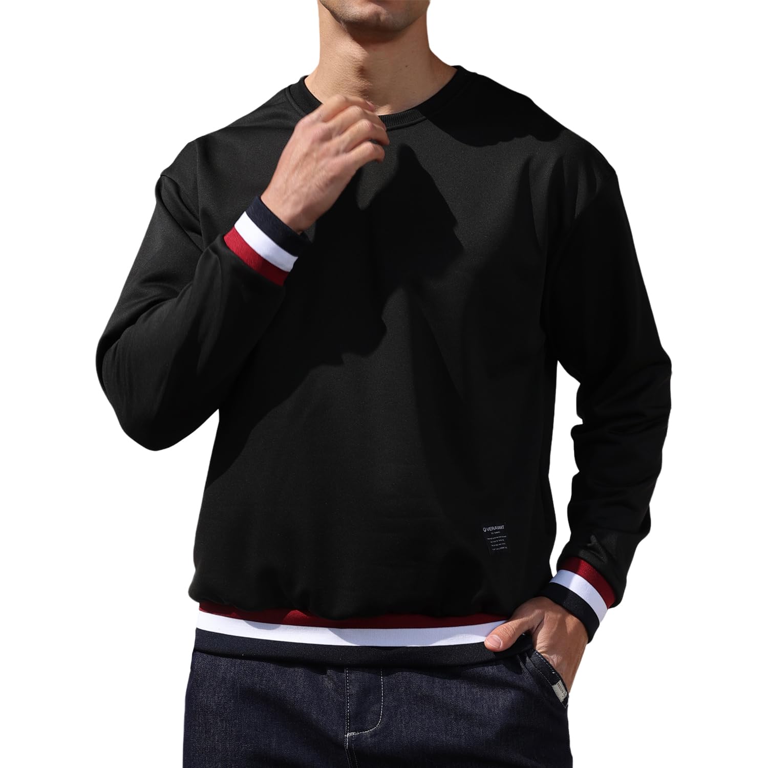 VERAVANT Sweat Homme Manches Longues Pull en Sweat-Shirt