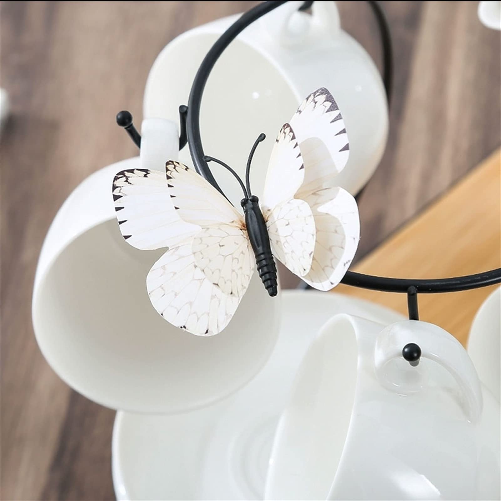 Ceramiczny zestaw filiżanek do kawy i spodków z jadeitowej porcelany na popołudniową herbatę lub kawę - idealny do użytku domowego i kawiarni