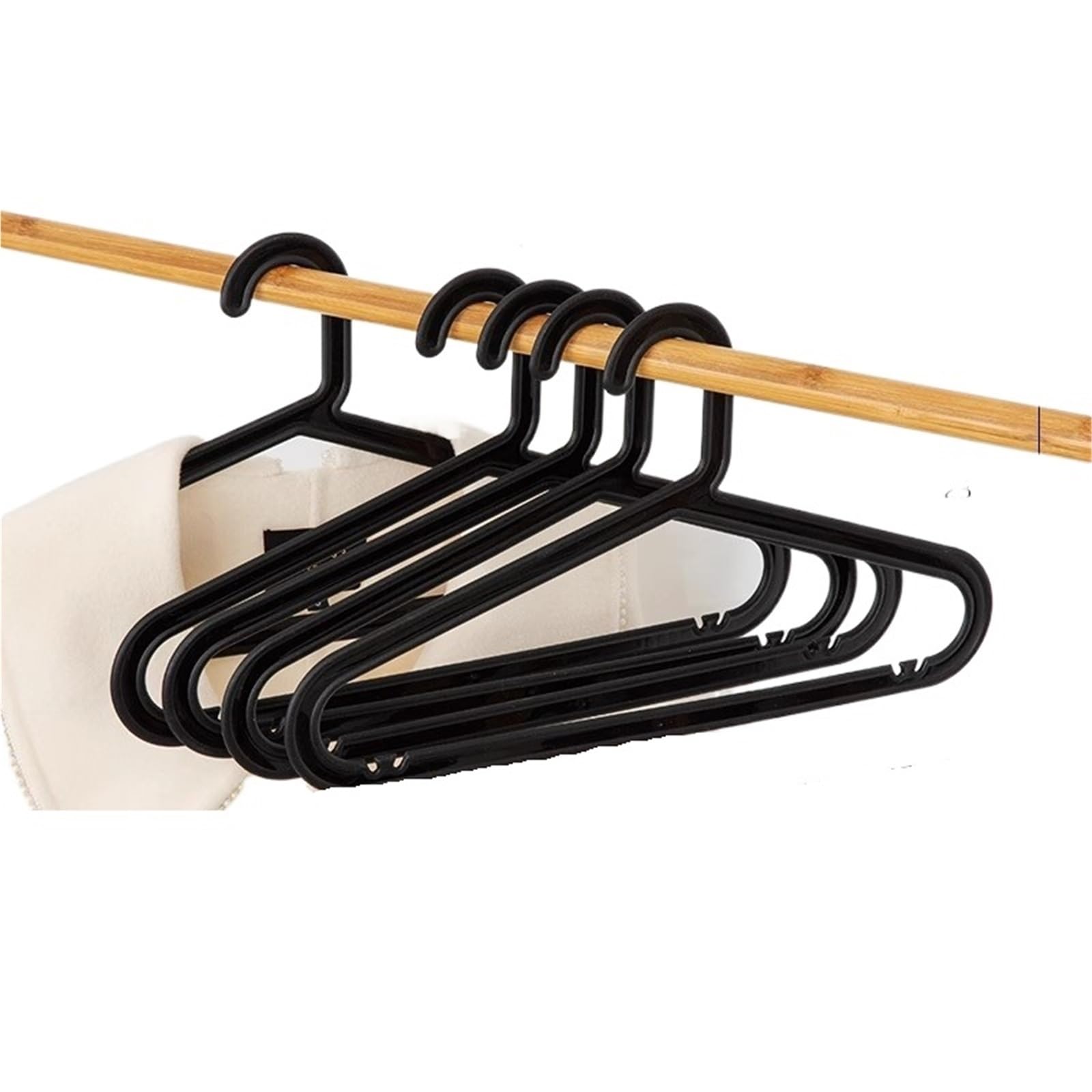Hangers Non-slip Hanger Household 10Pcs/Pack Plastic Clothing Hangers，Used To Hang Clothes(Black)