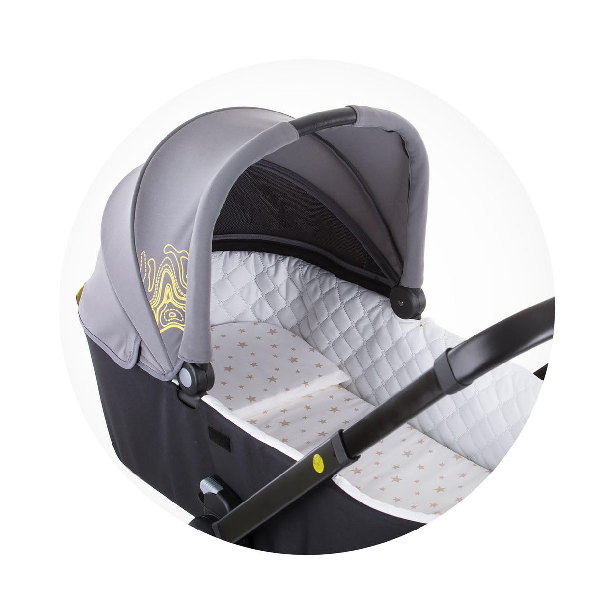 Chipolino Matelas pour poussette Oreiller motif étoiles respirant universel, coloris:beige