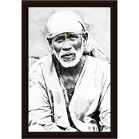 Sai Amrut Gifts Shirdi Baba Wall Hanging Matte Finish Wooden Photo Frame For Home Decor Black And White 8 X 10 Inch Amazon In Home Kitchen