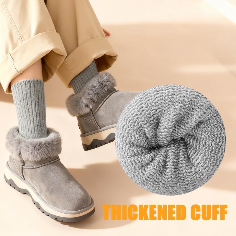 DandyChic Wool Socks for Women, Thick Winter Warm Wool Sock, Cozy Soft Solid Crew Socks 3 Pairs - Image 5