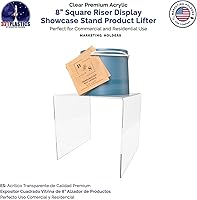 Vista 2 de Marketing Holders Soporte de exhibición de acrílico cuadrado transparente de 8 pulgadas para encimera de plexiglás decorativo, sin plataforma