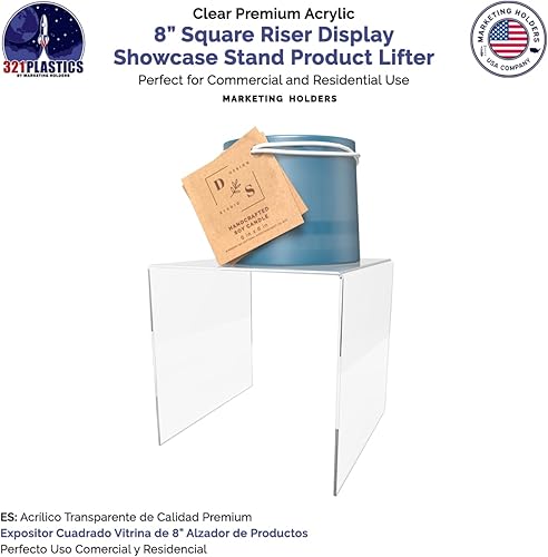 Miniatura 4 de Marketing Holders Paquete de 2 soportes de encimera de acrílico transparente de 8 pulgadas para productos y mercancías