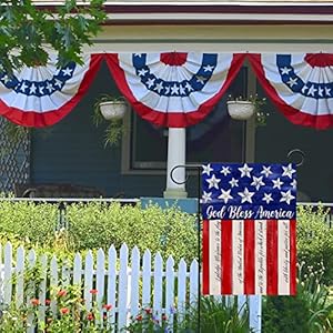 Artofy God Bless America 4th of July Home Decorative Garden Flag House Yard American Stars Stripes Outside Decor USA Patriotic Memorial Day Outdoor Small Burlap Decoration Double Sided 12 x 18