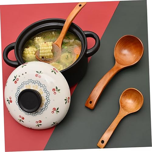 Miniatura 6 de Anneome Cuchara de madera Cuchara de madera Utensilios de cocina de madera Utensilios de madera para comer Cucharas de sopa de madera Cucharas de