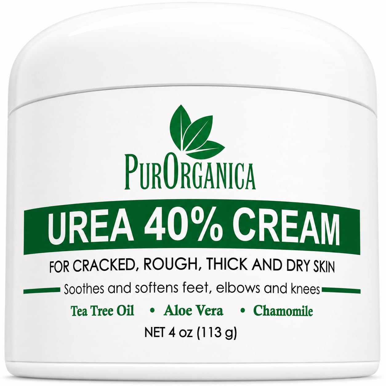 PurOrganica Urea Cream 40% – Made in USA, Maximum Strength Foot Cream for Dry, Cracked Heels, Corns, Calluses & Rough Feet, Exfoliating Moisturizer