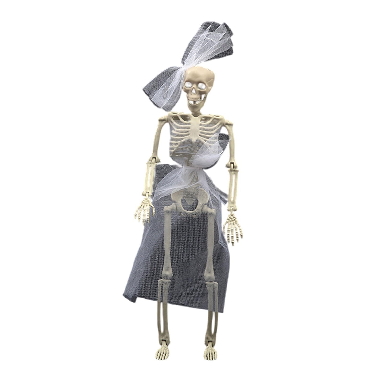 YROHGKPN Realistic Full Body Hanging Skeleton with Movable Joints Halloween Haunting House Props Terrifying Skull Decoration Posable Skeleton
