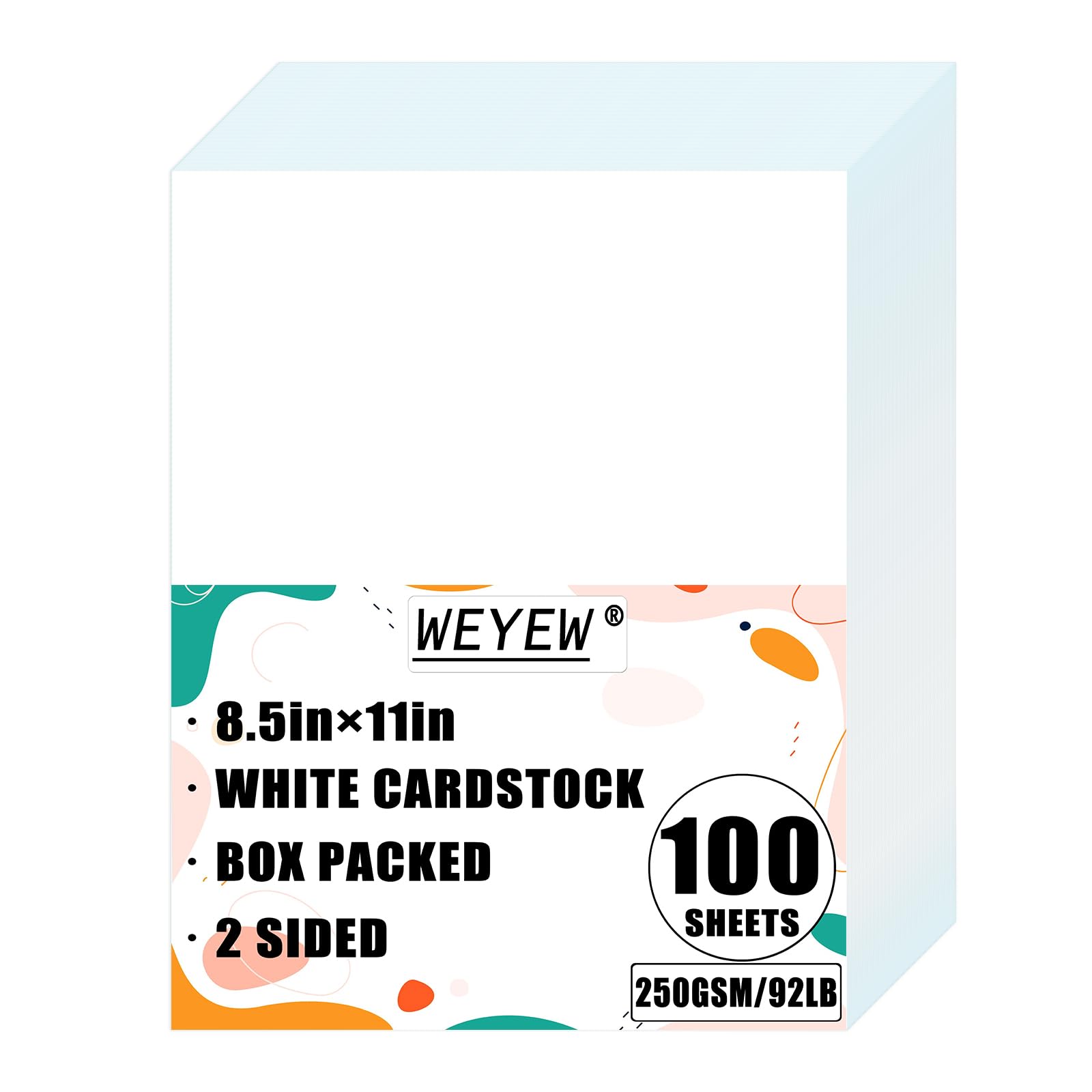 Weyew White Cardstock - 50 Sheets, 8.5" x 11" -30