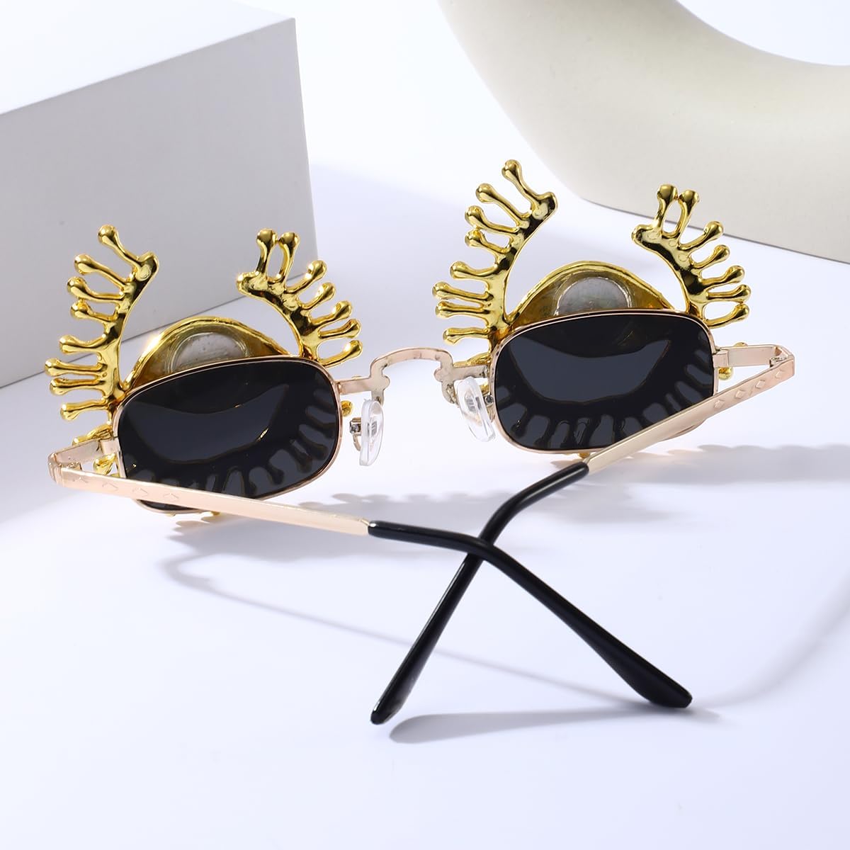 Rhinestone Funny disco rave trendy jersey shore y2k wrap around Party Unique Sunglasses Ladies Glasses