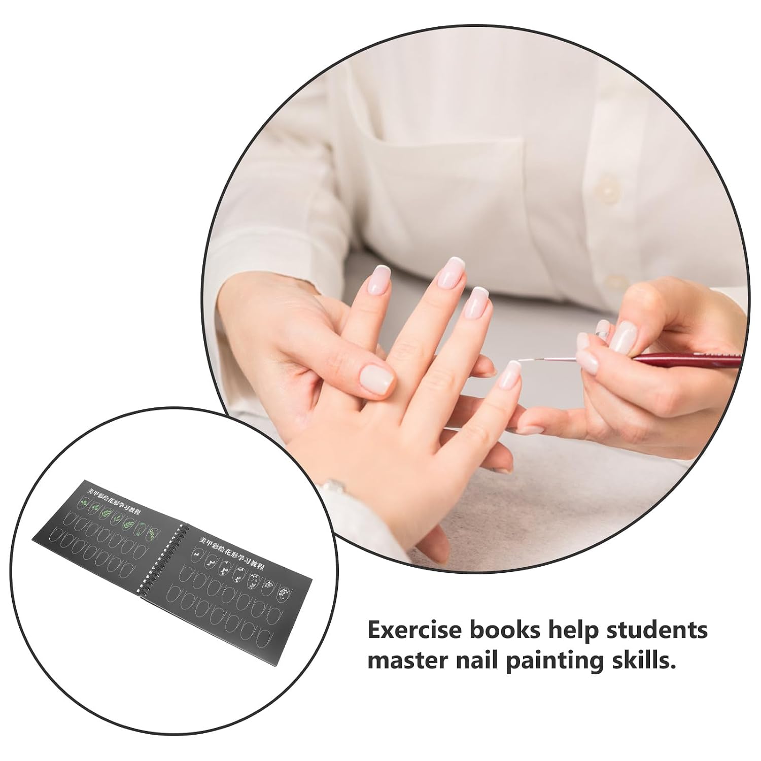 Nail Art Practice Book Paper Book for Nail Design for Beginners Detailed Tips