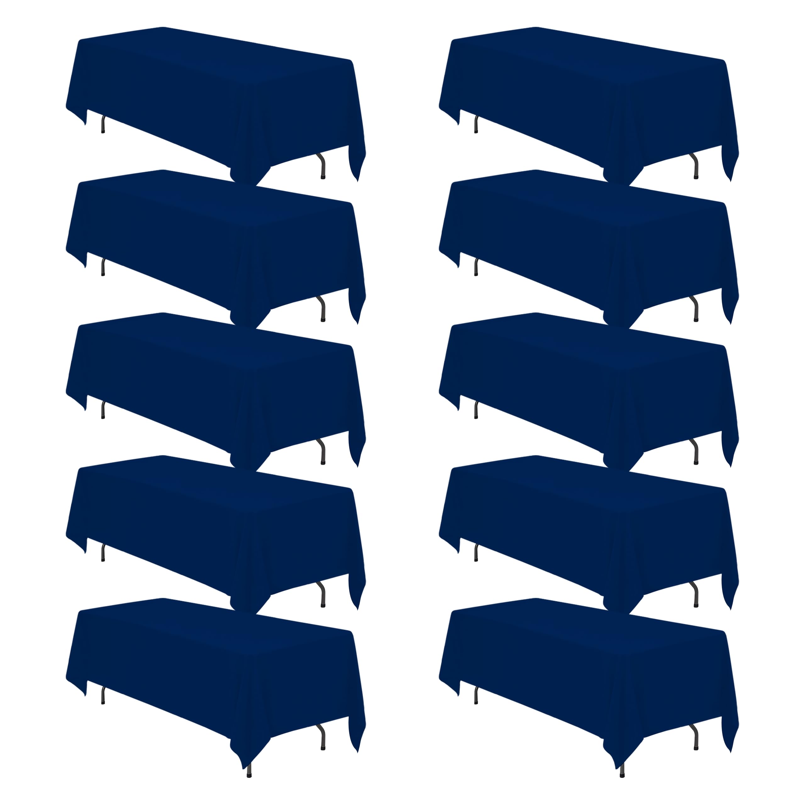 BRILLMAX 10 Pack Navy Blue Tablecloth 70x120 Inch for 6-8ft Rectangle Table