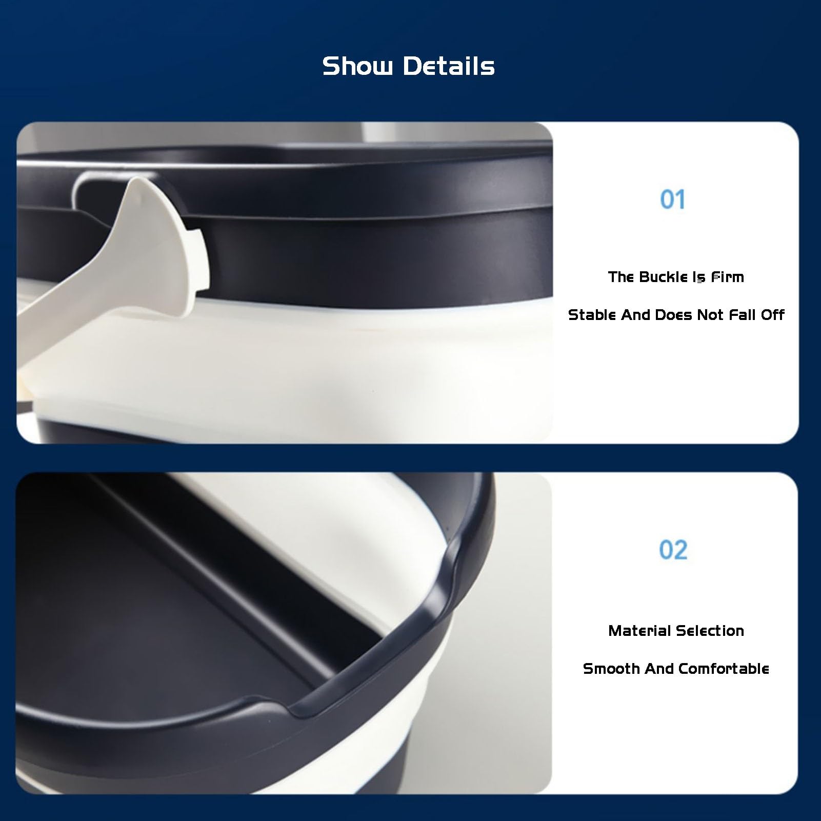 Secchio pieghevole da 12 litri con ruote per pulizia, campeggio e camper, secchio versatile in plastica portatile per una facile conservazione e trasporto