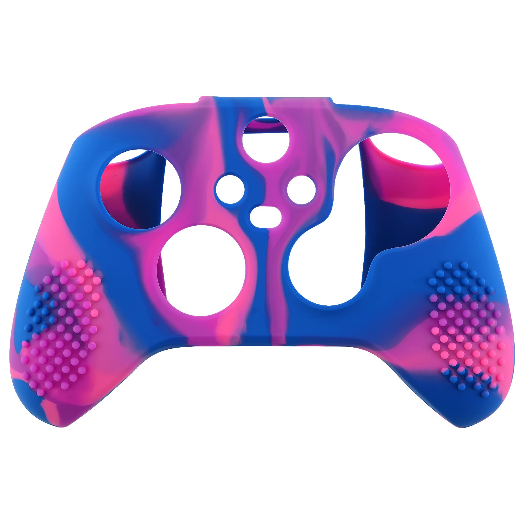eXtremeRate PlayVital Cover Skin per Xbox Series X S Controller Joystick Custodia Protettiva Silicone Gomma Antiscivolo con 6 Copri Levette Analogiche(3D Borchiate Edizione)-Rosa Viola Blu
