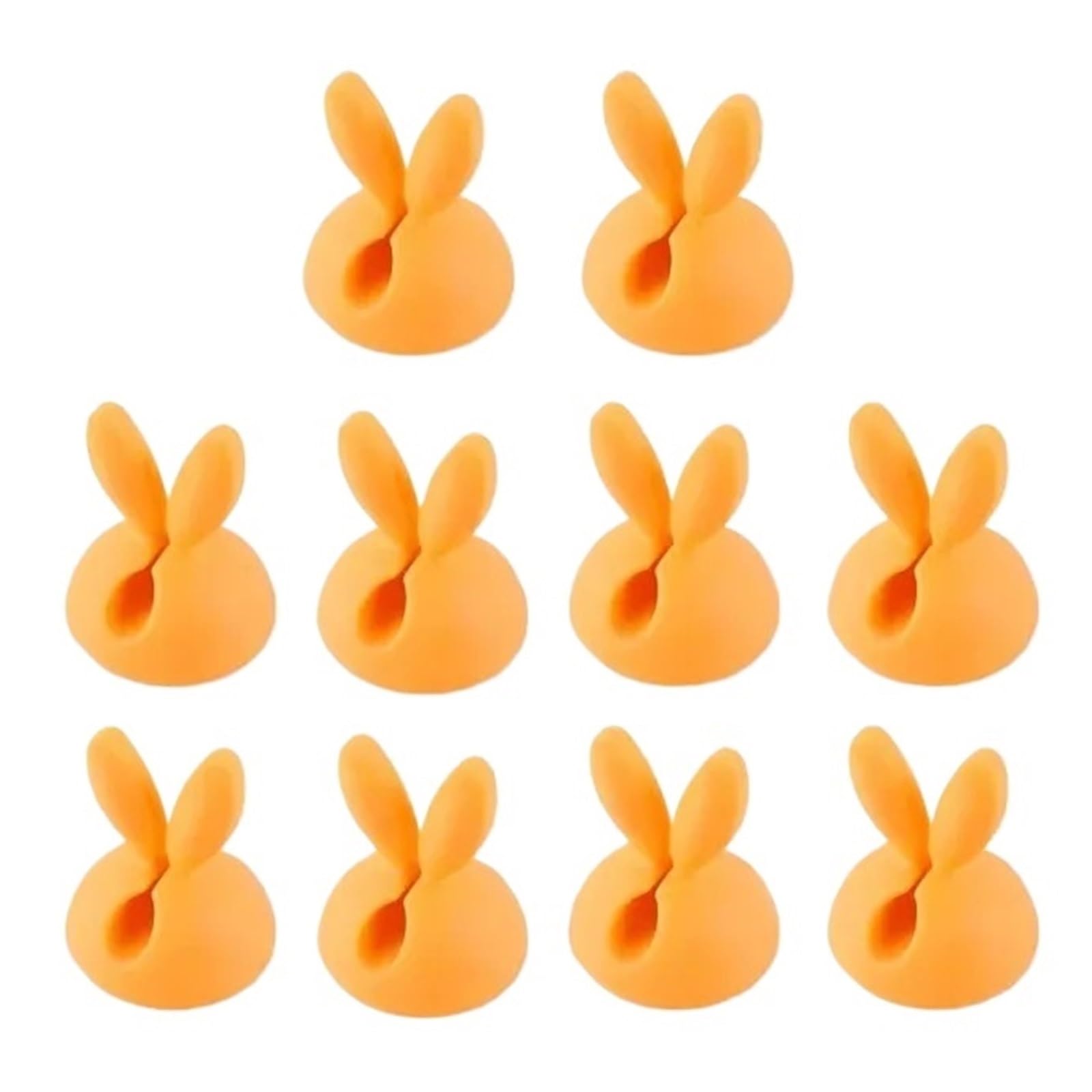 Phone Cord Holder for nightstand 50PCS Cute Rabbit Ear Cable Manager Desktop Car Dashboard Charger Cables Clasp Clip Desk Line Organizer Bunny Ear Winder Holder(Yellow)