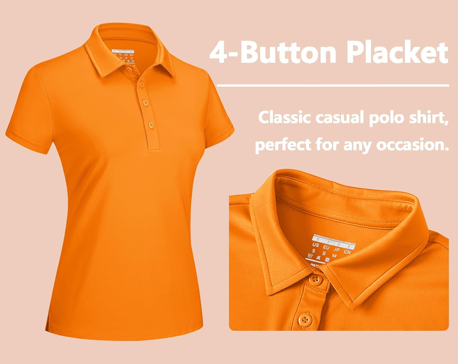 TACVASEN Women's Golf Polo Shirts Short Sleeve UPF 50+ Sun Protection Golf Shirts for Women Quick Dry Collared Polos - Image 5