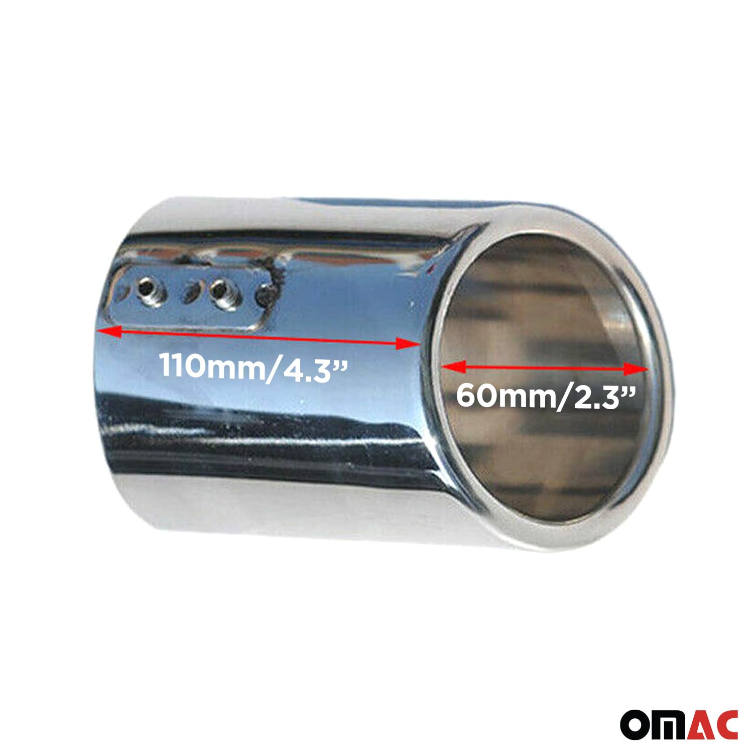 OMAC Auspuffblende Endrohr kompatibel mit Mercedes C Klasse W204 2007-2014 Edelstahl Chrom 2tlg