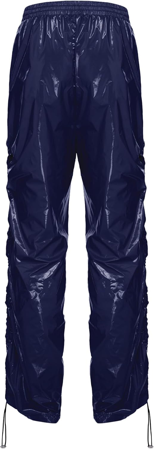 JanJean Women Y2k Hip Hop Music Stage High Waist Straight Pants Disco Jazz Dance Rave Joggers Trousers