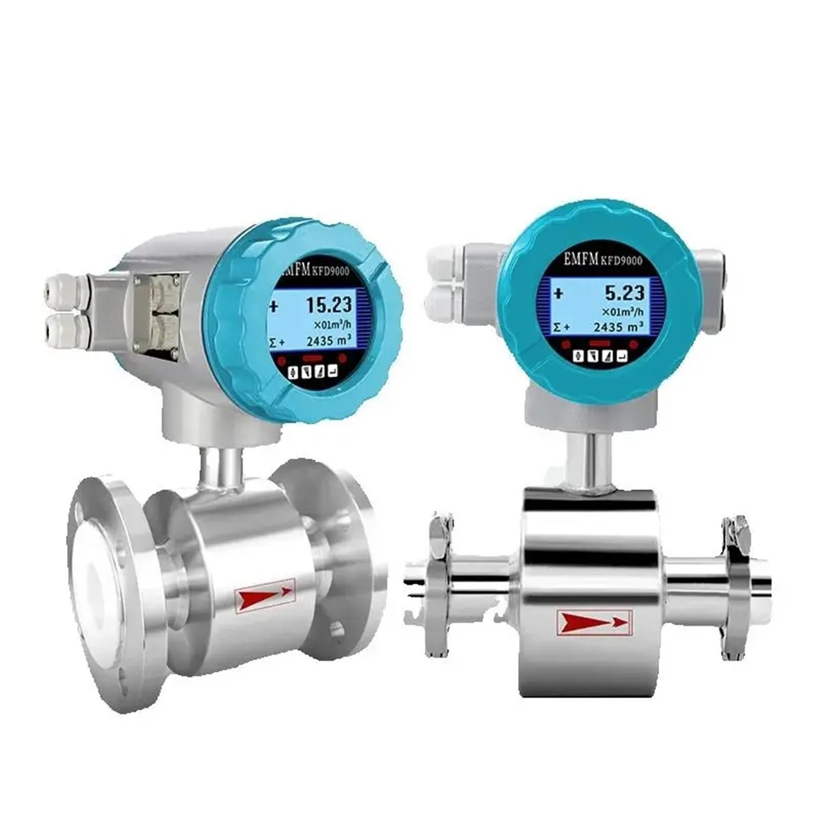 Medidor de Flujo Digital Caudalímetro electromagnético Tipo tubería, caudalímetro Integrado de Acero Inoxidable líquido for Aguas residuales Alta precisión(DN10)