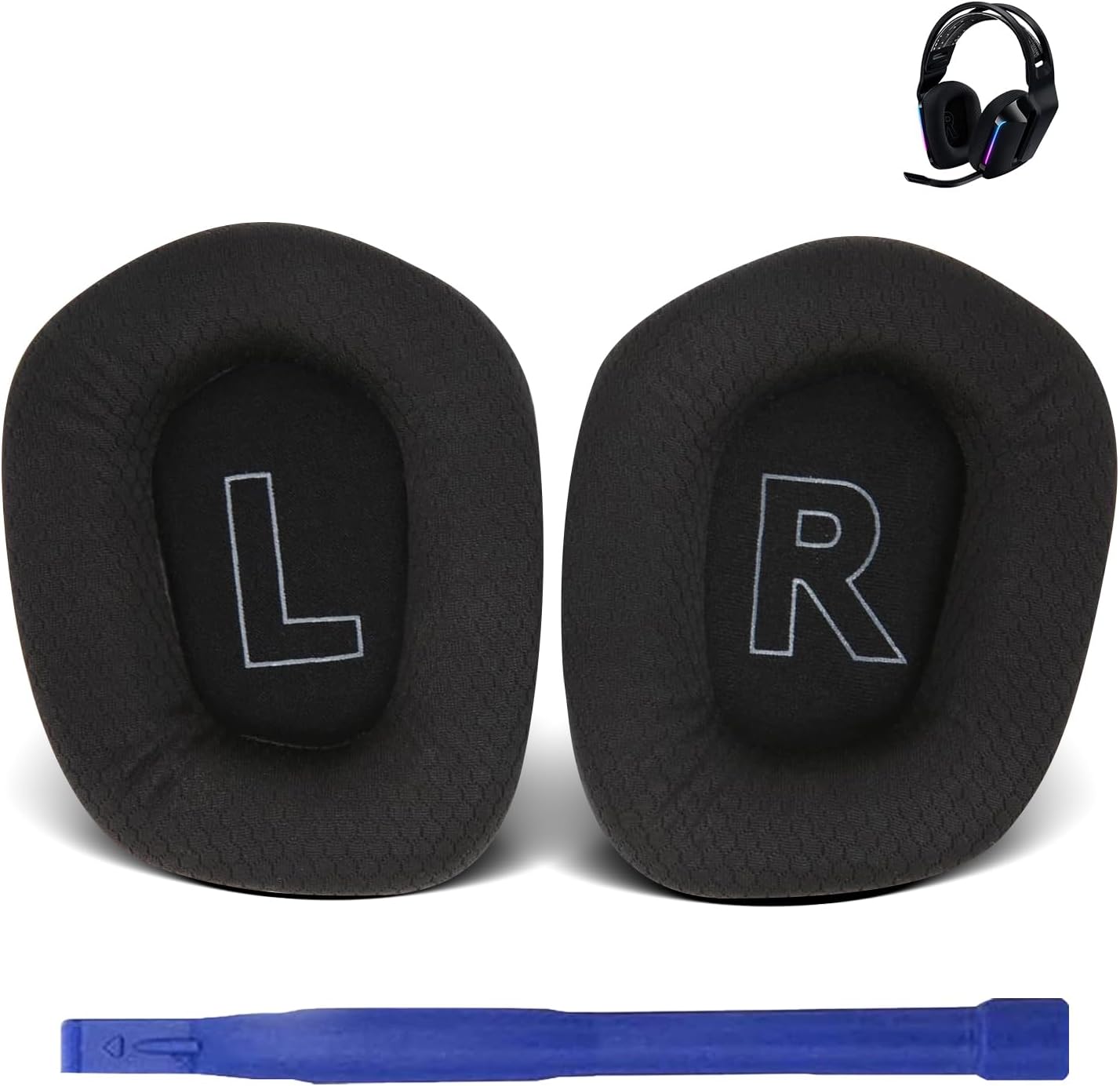 G733 Earpads Mesh Fabric Ear Pads Replacement for Logitech G733, G535, G335 Gaming Headset, G733 Ear Pads Accessories with High Density Memory Foam(Black)