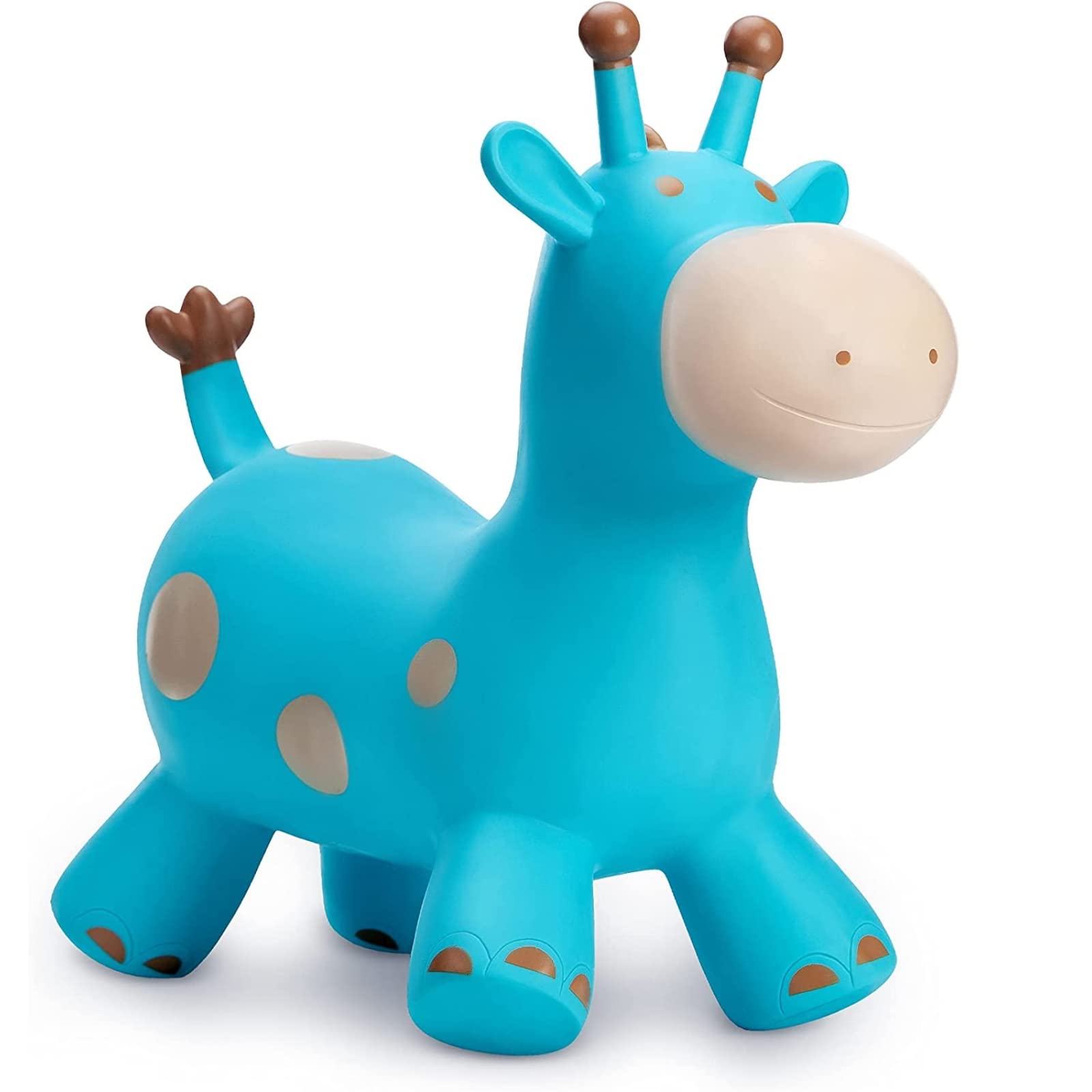 PYEBEBabe Fairy Giraffe Bouncy Horse Hopper for Toddlers-Jumping Horse Bouncy Buddies-Inflatable Bouncy Animals Hopping Toys Gifts for Boys Girls 18 Months 2 3 4 5 6 (Blue)