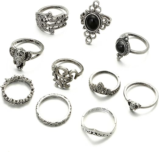 TseenYi Boho Vintage Ringe Set Silber Joint Knöchel Finger Ringe Strass