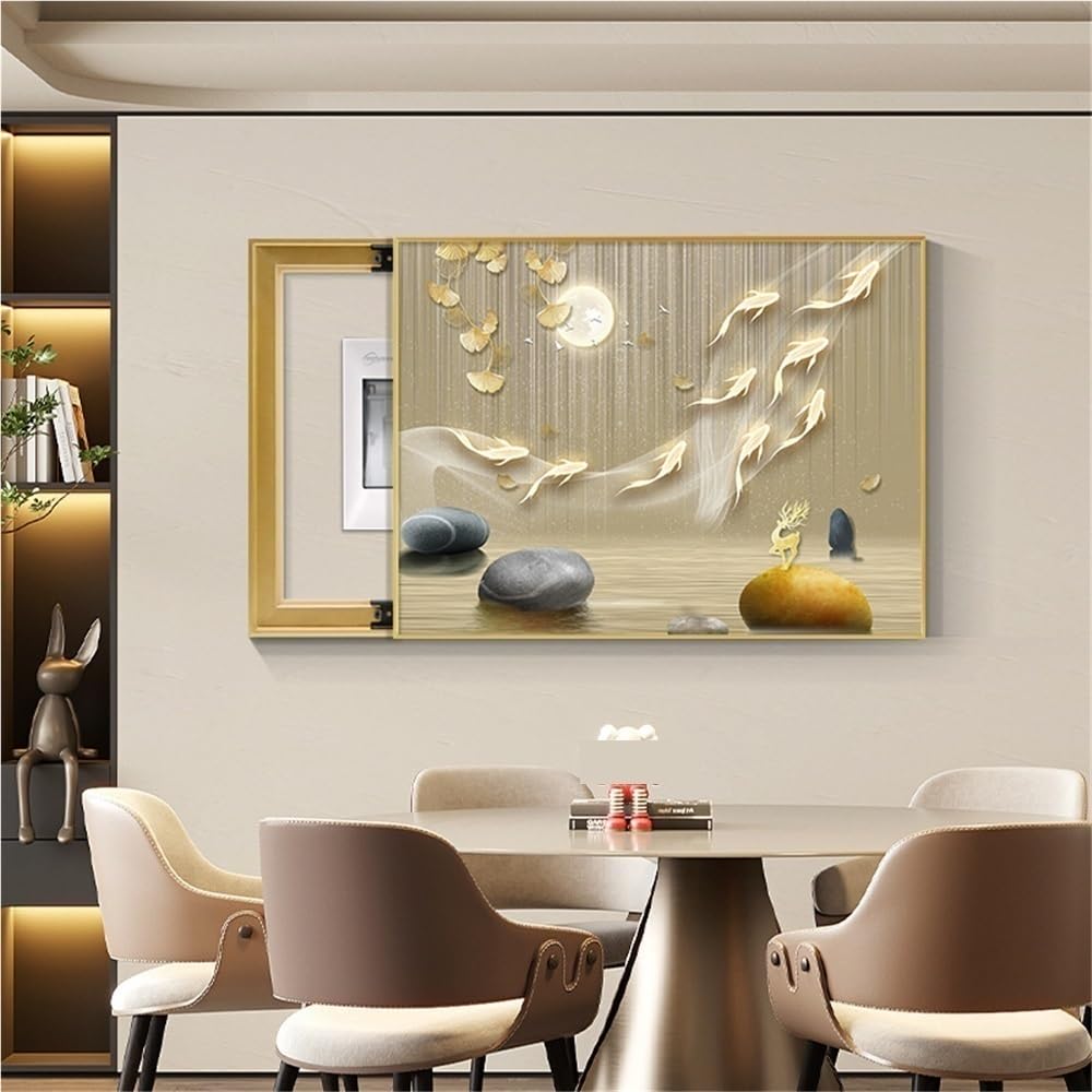 Cuadro Decorativo para Pared con Tapa de Caja de fusibles, Arte Mural para Sala de Estar, Tapa para Panel eléctrico y Caja de interruptores, Tapa para Interruptor de presión, Mural