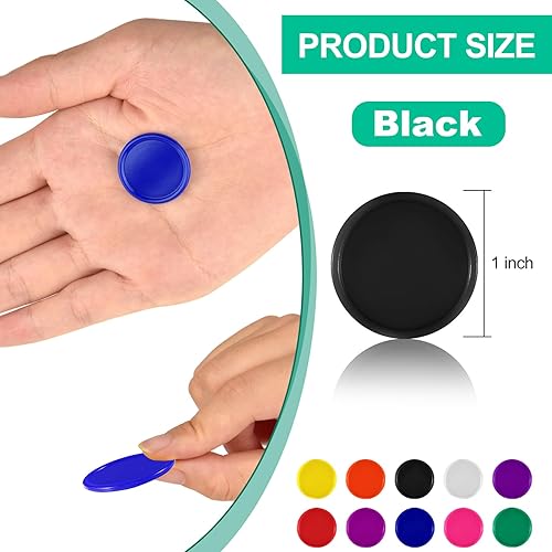 Miniatura 2 de Coopay 1000 discos de plástico para contadores de aprendizaje, discos de conteo de fichas de bingo para práctica de matemáticas y fichas de póquer,