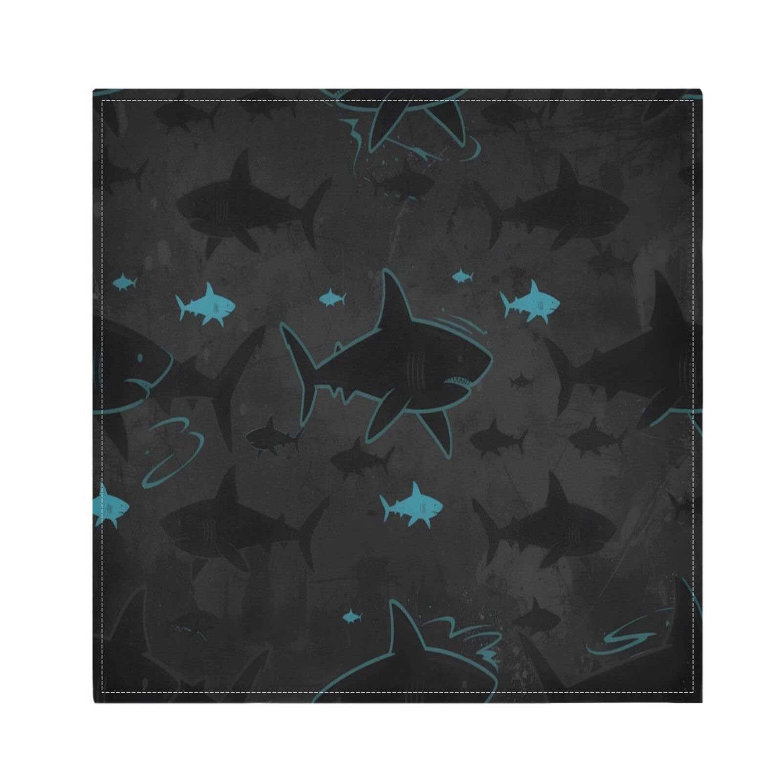 Ttgoth Sharks Cloth Napkin Set of 6 Washable & Reusable Dinner Napkins for Dining Table, Banquets, Wedding, Party, 50x50 cm