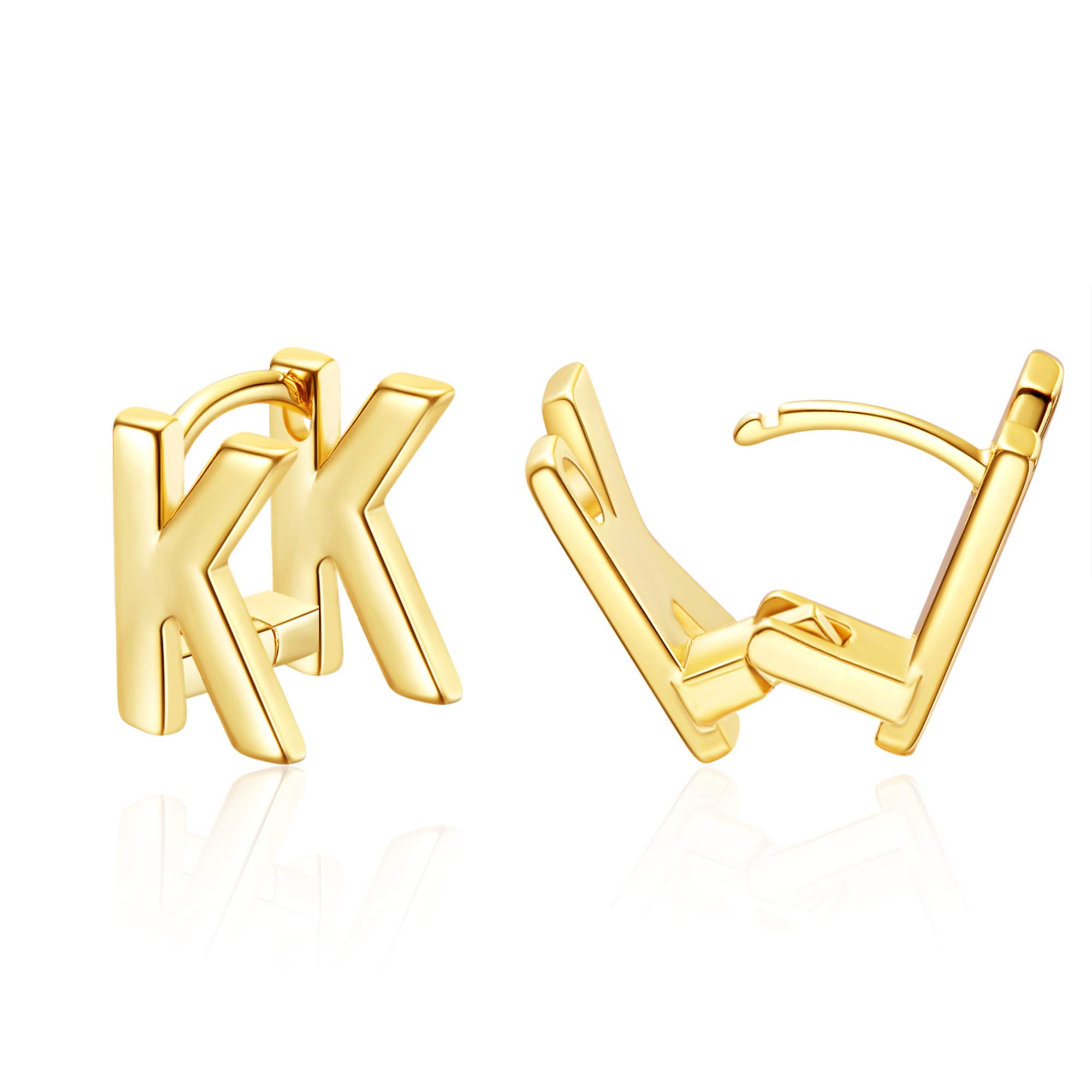 SANNYRAInitial Stud Earrings for Women, 14K Gold Plated Hypoallergenic Letter Earring, Trendy Jewelry Gifts for Her