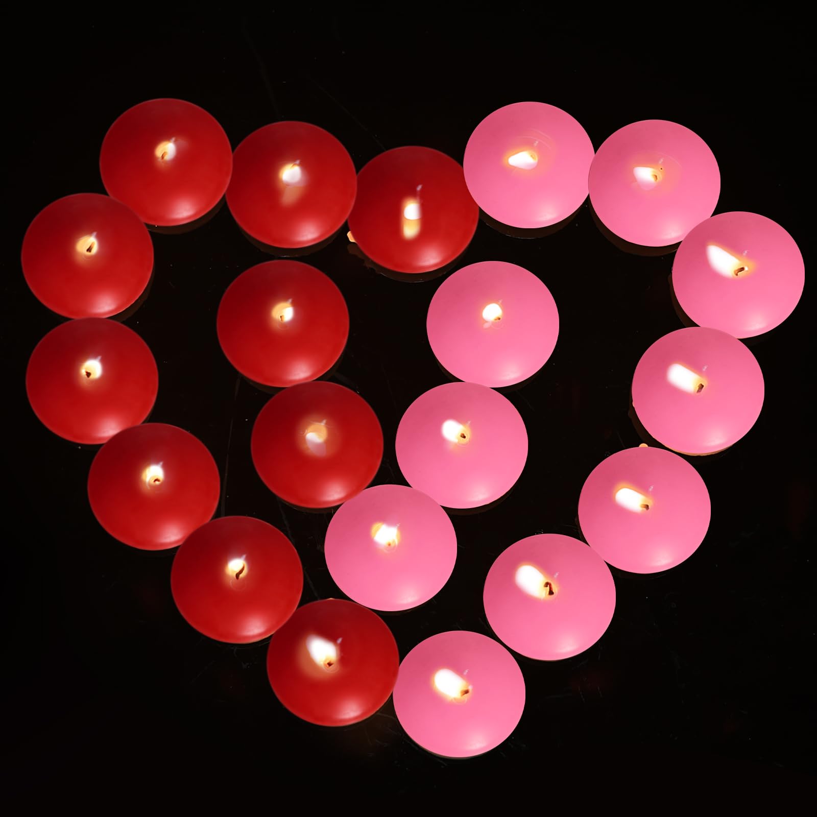 20 piezas de centros de mesa flotantes, velas flotantes sin perfume de 1.5 pulgadas, decoración pequeña, jarrones flotantes para el día de San Valentín, Acción de Gracias, boda y decoración del hogar