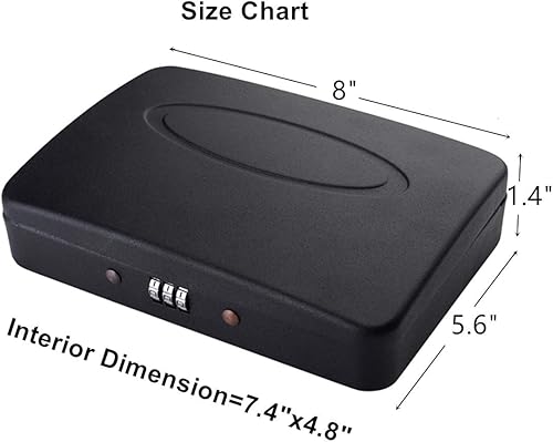 Miniatura 3 de Caja de seguridad portátil para guardar llaves, caja fuerte de viaje con cerradura de combinación, negro