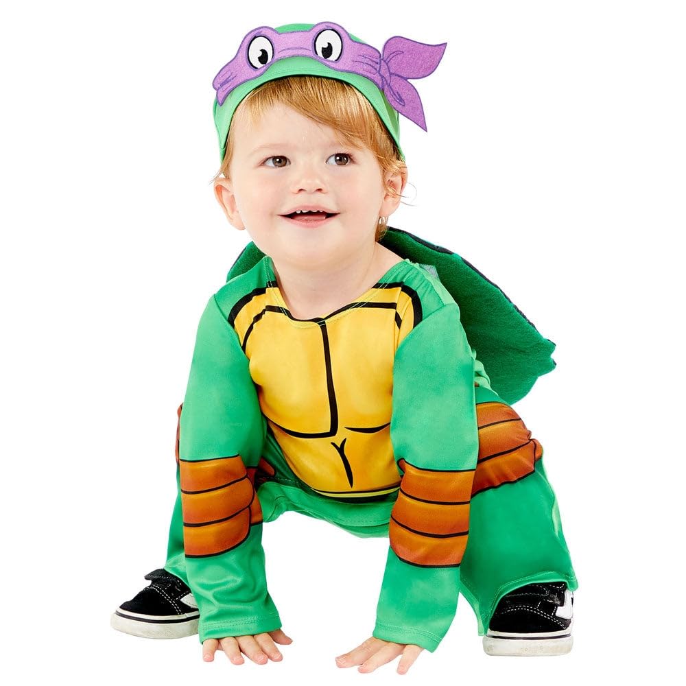 amscan Child Toddlers Official Teenage Mutant Ninja Turtles Licensed TMNT Fancy Dress Costume with interchangeable Eyemasks