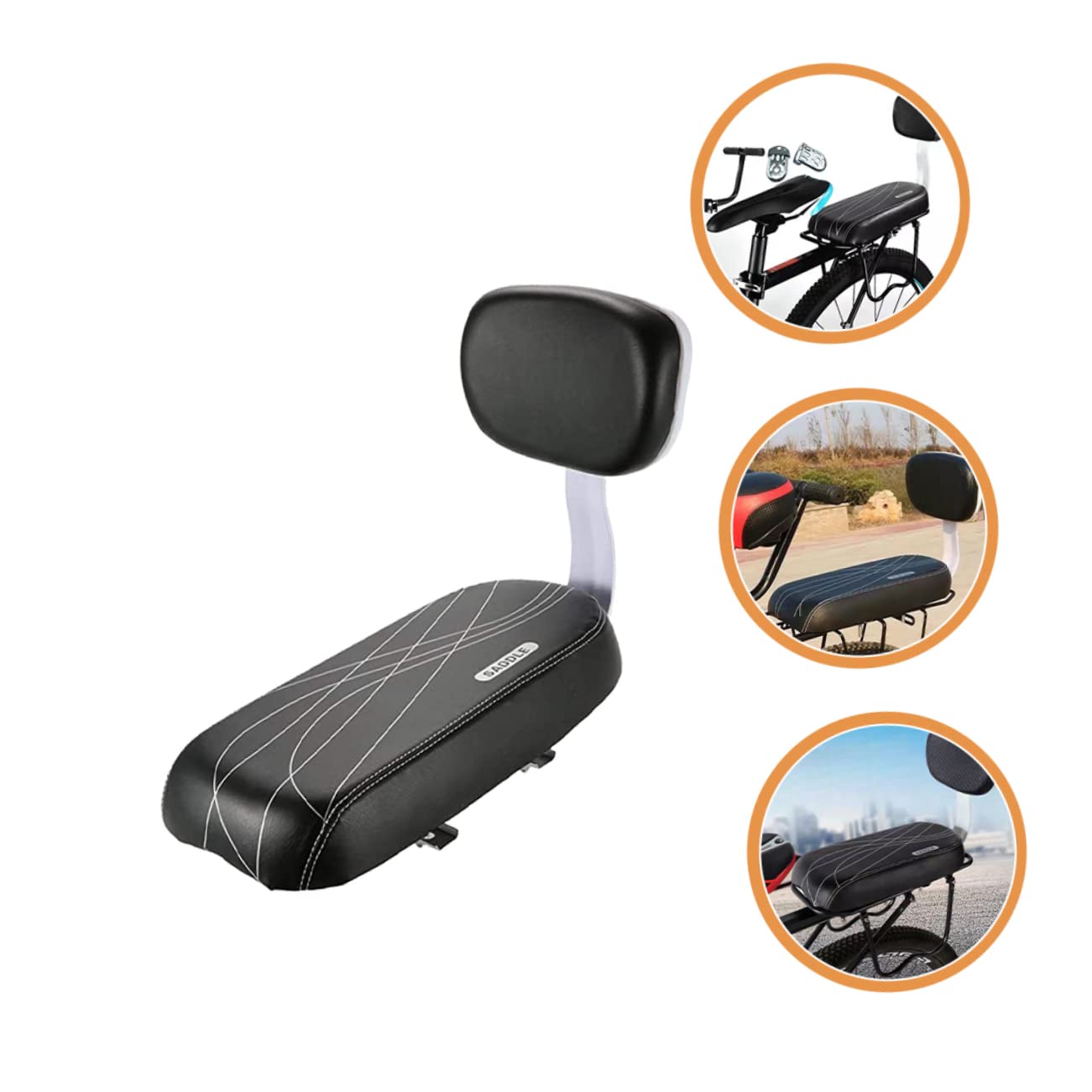 TOYANDONA Asiento Trasero de Bicicleta para Cojín Resistente al Desgaste Asiento Infantil Desmontable con Respaldo Compatible con Bicicletas Estándar Color para Paseos