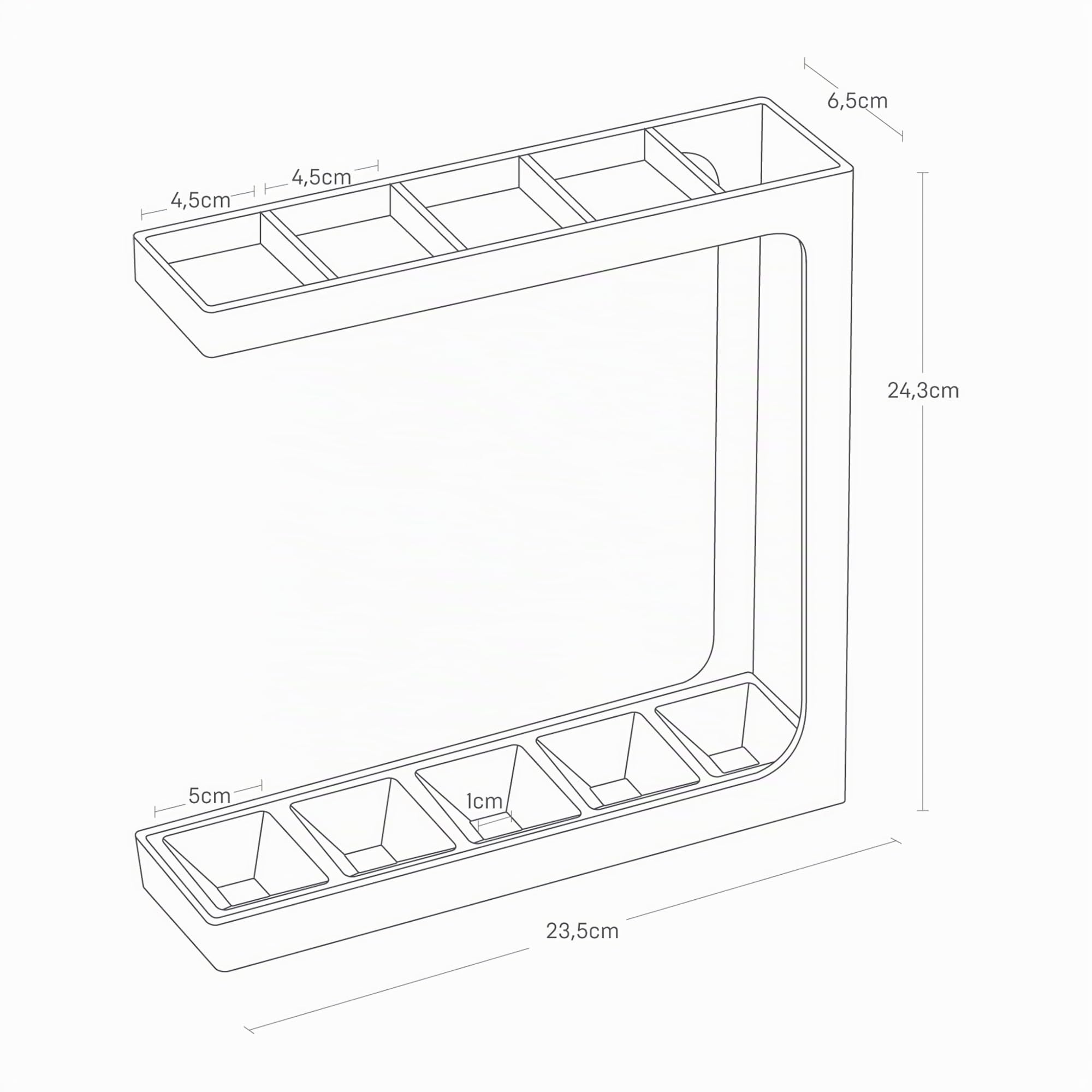 YAMAZAKI 7930 GRIND Umbrella Stand, white, Steel/Polypropylene, 23.5 x 6.5 x 24.3 cm
