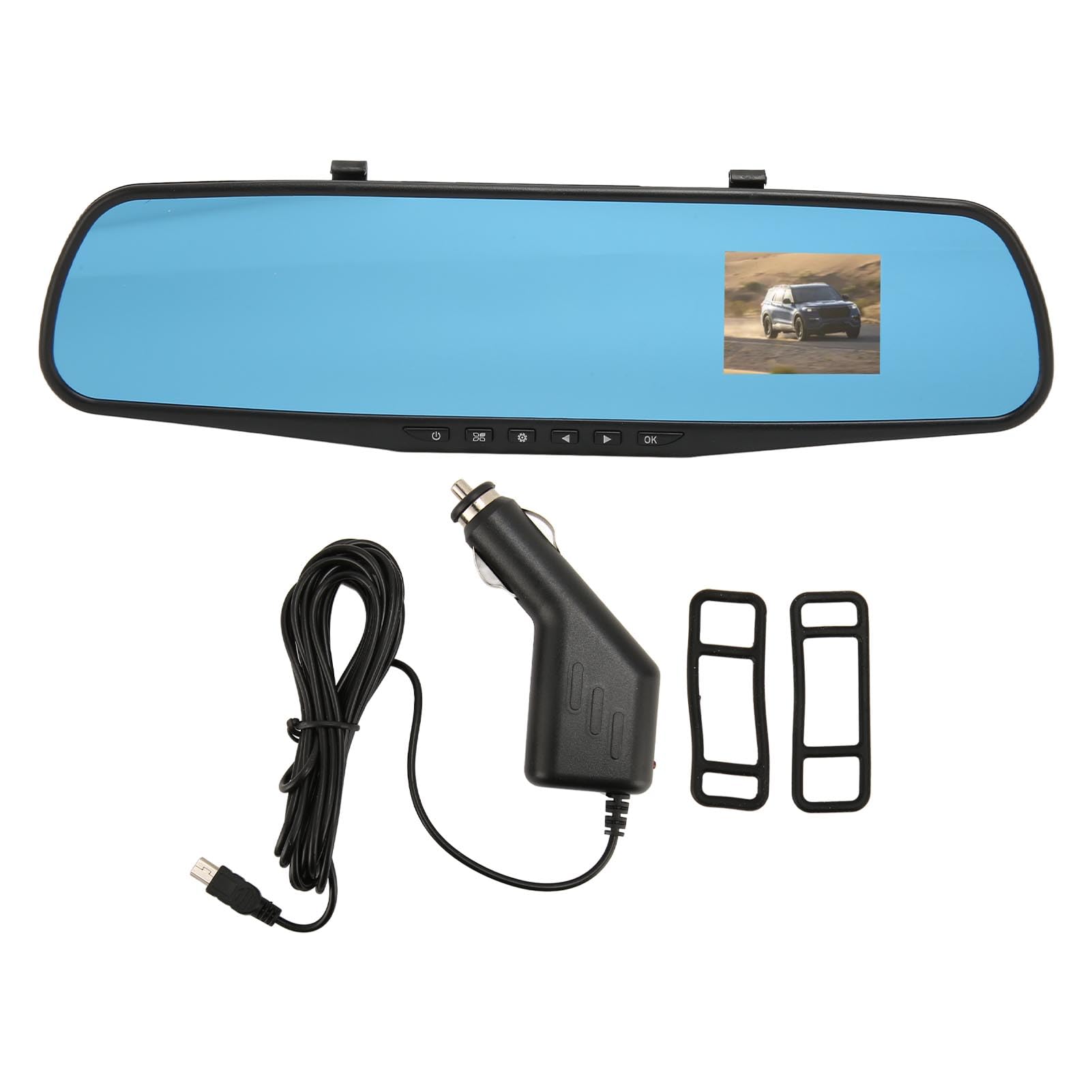 Espejo Retrovisor con Cámara Frontal y Sensor G Grabadora de Conducción de Vehículos Full HD 1080P de 2,4 Pulgadas para Coche Camión, Accesorios Profesionales