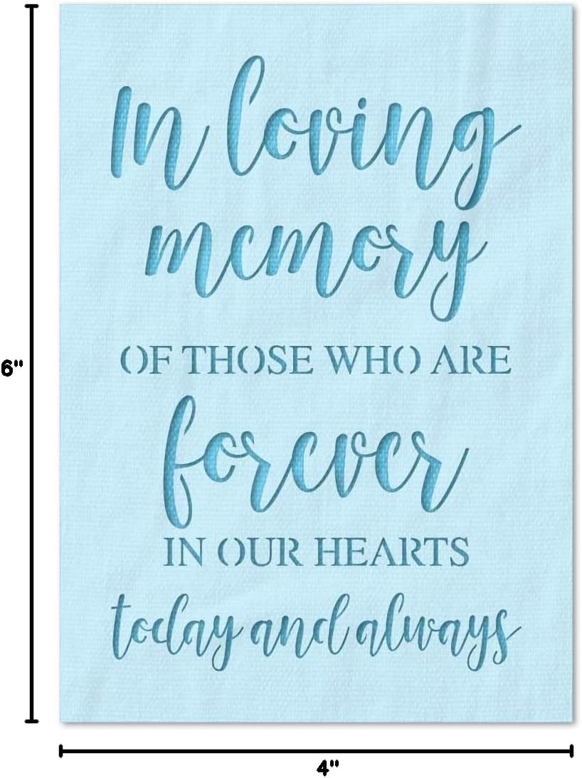 Stencil Stop in Loving Memory Stencil - Reusable for DIY Projects, Painting, Drawing, Crafts - 14 Mil Mylar Plastic (12 x 18 inches)