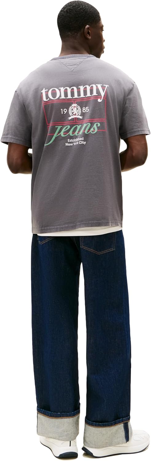 Tommy Jeans Men's Short Sleeve Cotton T-Shirts with Printed Crest Logo - Image 5