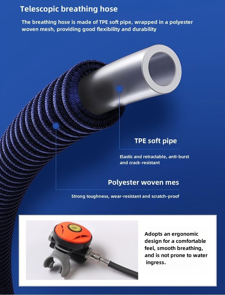 Portable Surface-Supplied Diving System – 12m Depth Support, Tumbler Design, Water-Resistant Intake, Ideal for Underwater Exploration & Fishing